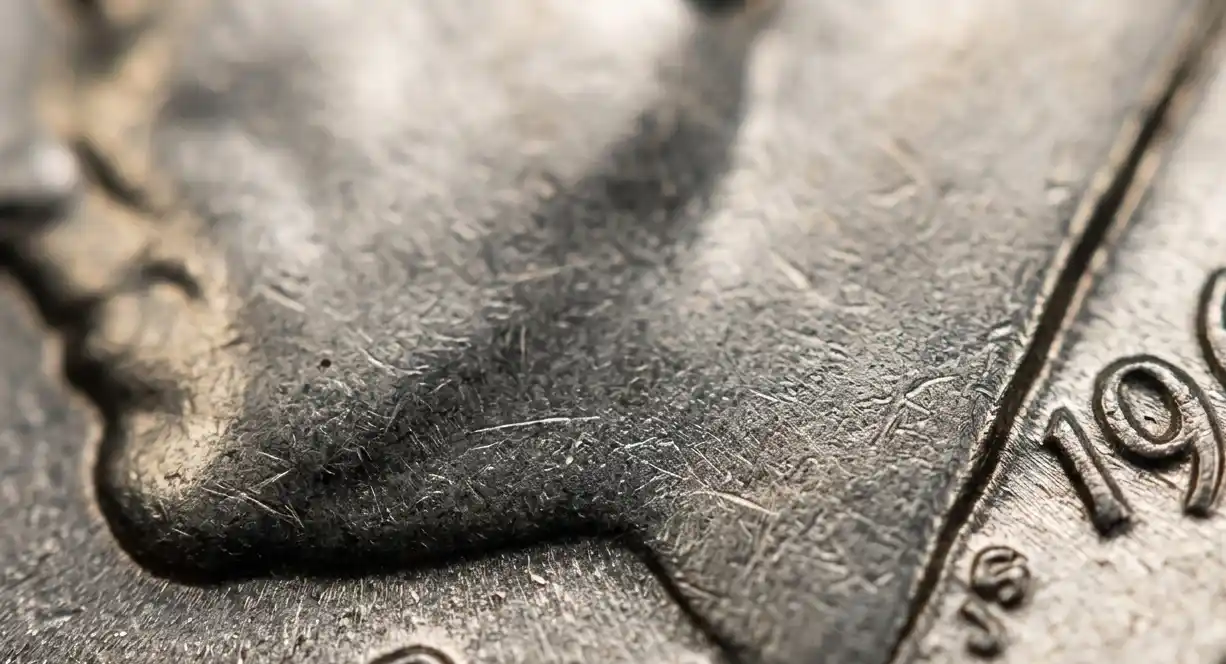 Close-up of a 1968 Roosevelt dime